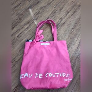 Juicy Couture Hot Pink Eau  De Double Handle Nylon Tote 12.6 X 12.6 GUC